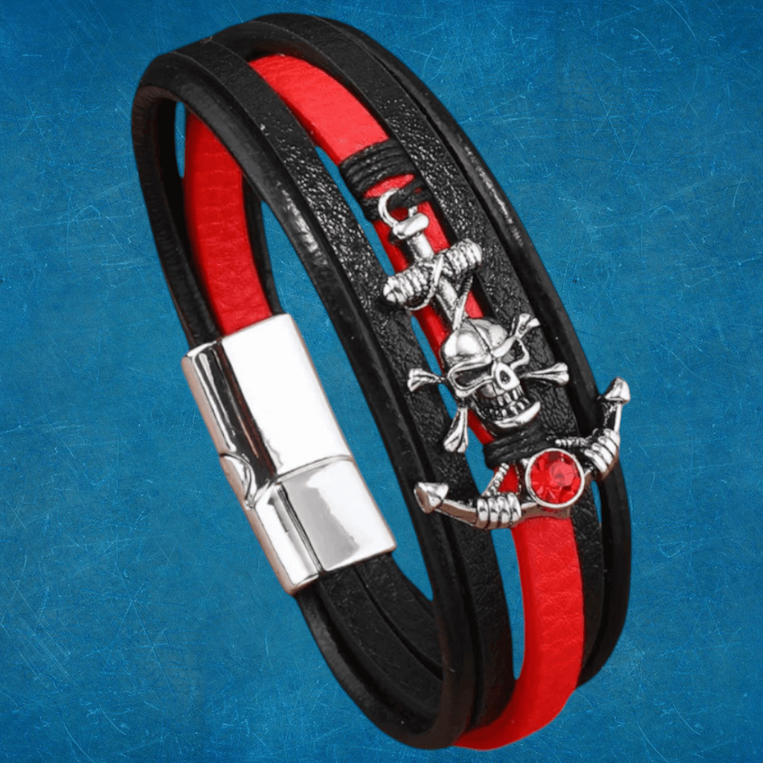 Pulsera De Ancla Y Calavera