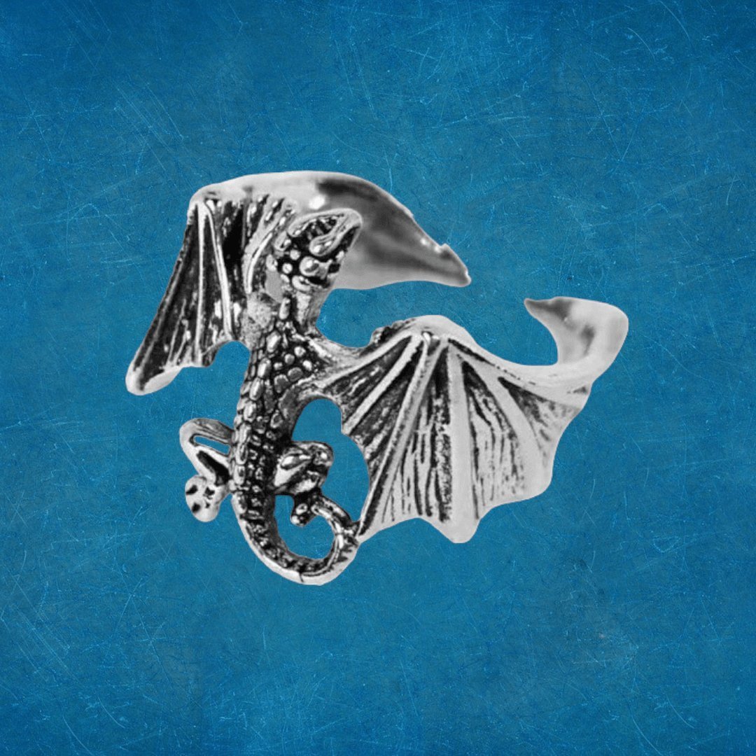 Anillo Dragón Plateado - Diversa Colección