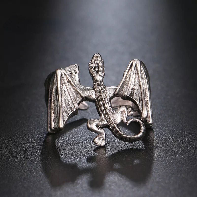 Anillo Dragón Plateado - Diversa Colección