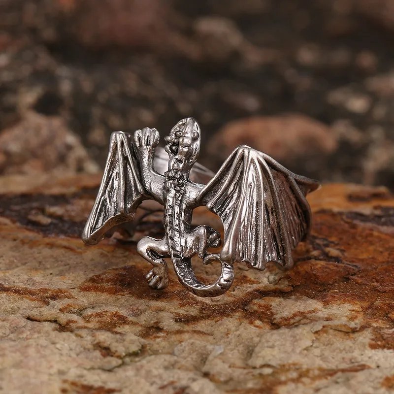 Anillo Dragón Plateado - Diversa Colección