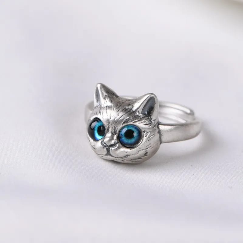 Anillo Gato Ojos Azules - Diversa Colección