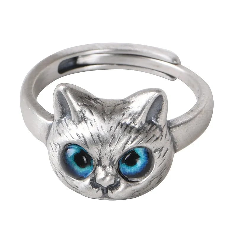 Anillo Gato Ojos Azules - Diversa Colección