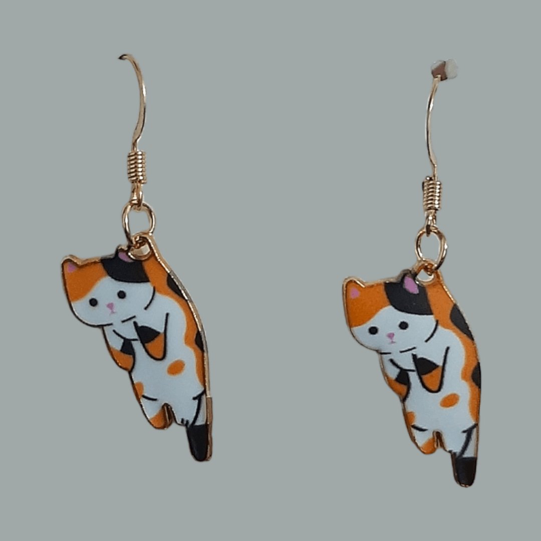 Aretes Gato Naranja - Diversa Coleccion