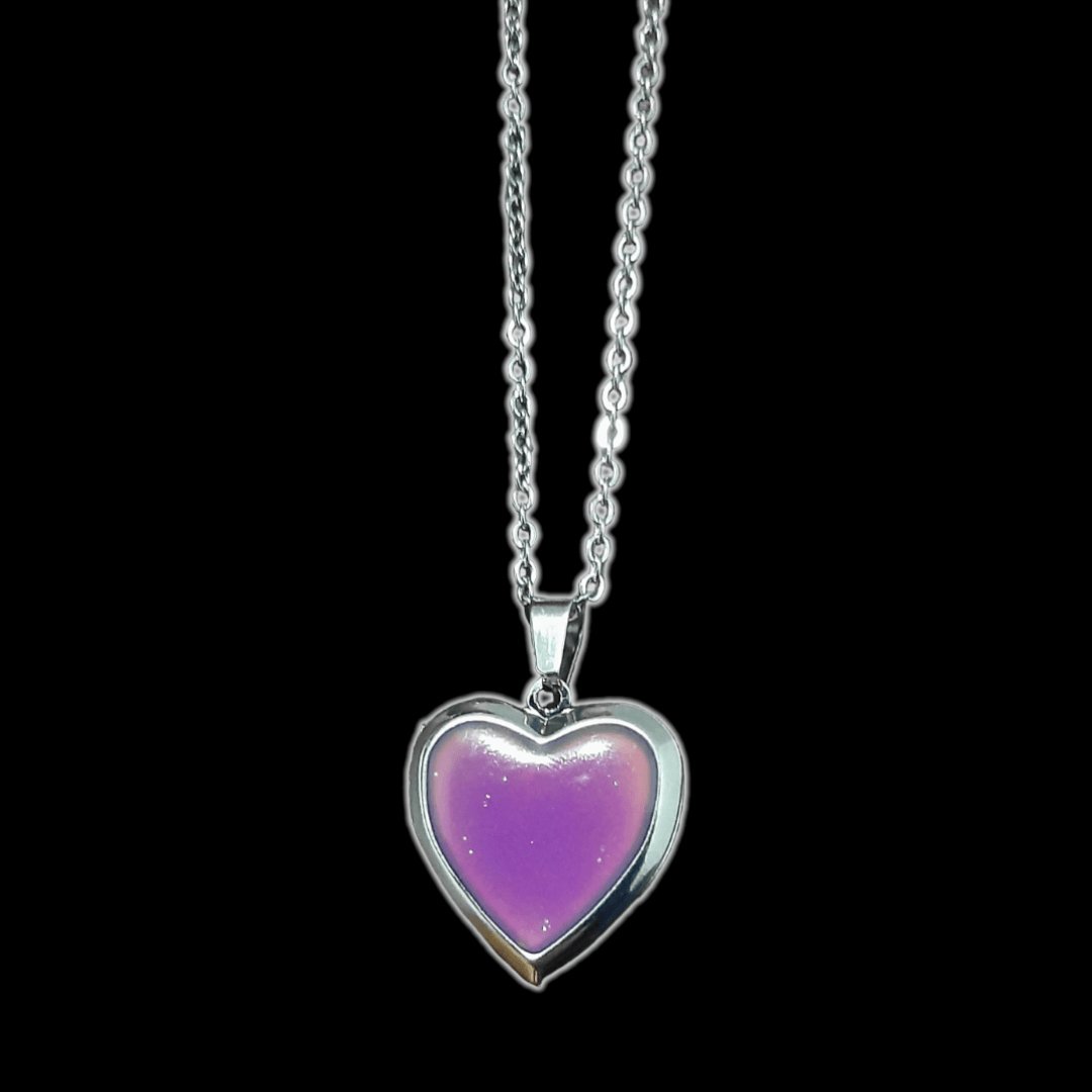 Collar Colgante Corazón Relicario Multicolor - Diversa Coleccion