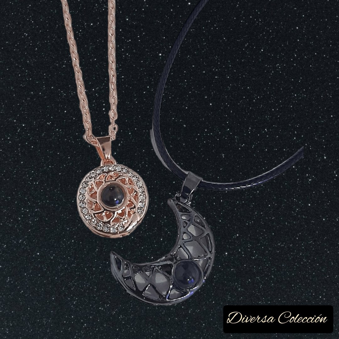 Collar Sol y Luna Proyección 100 Idiomas B. & Rose - Diversa Colección