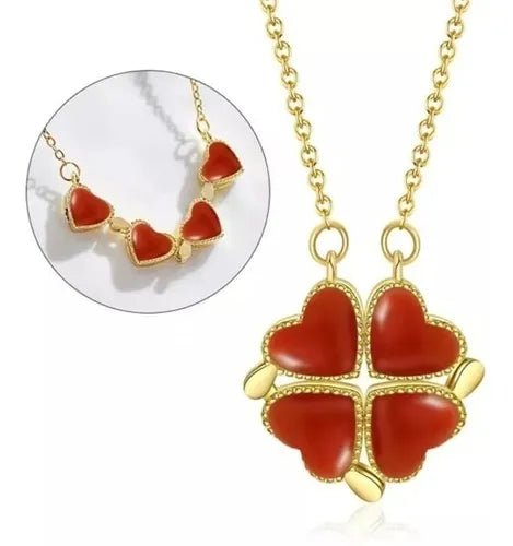 Collar Trébol & Corazón Rojo - Diversa Colección