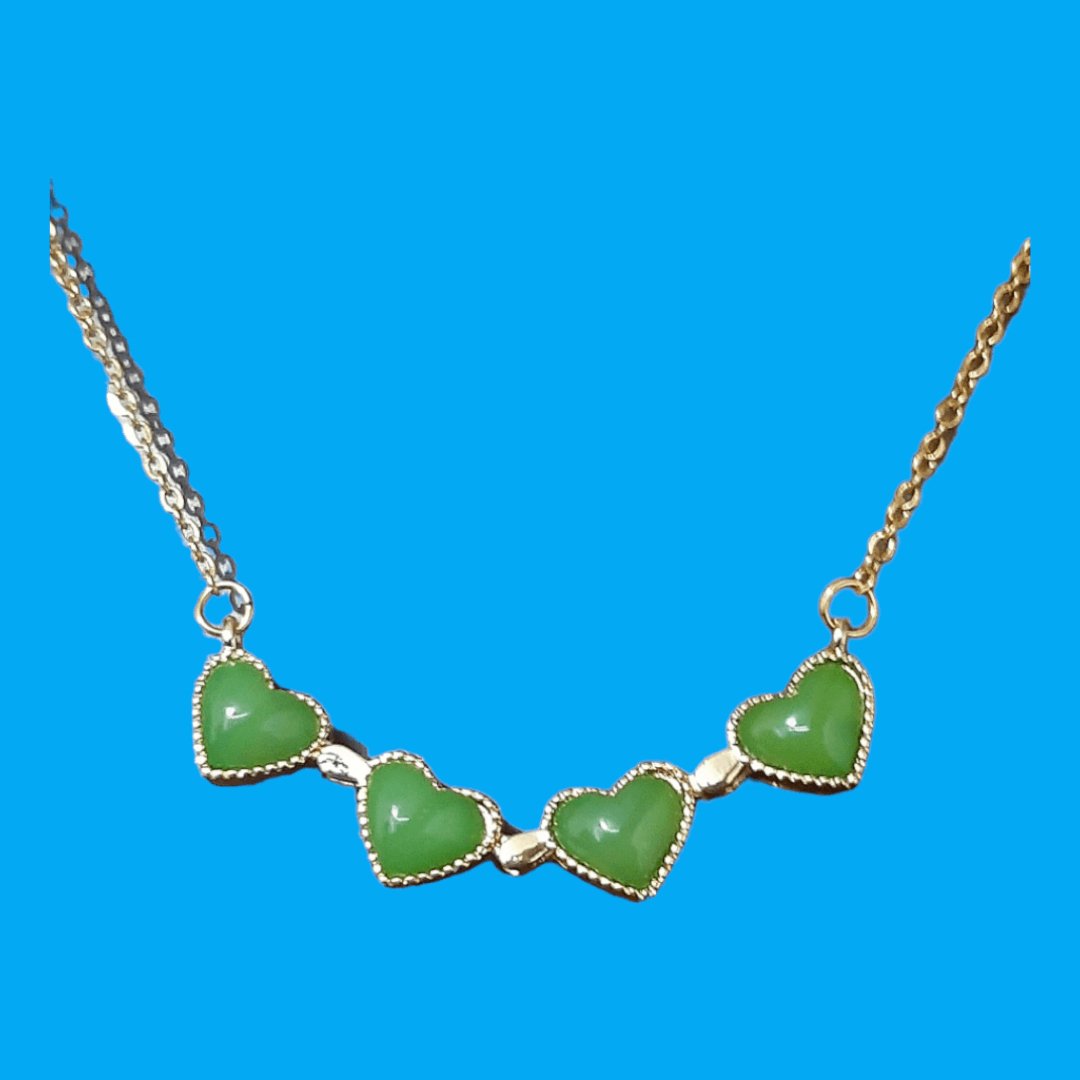 Collar Trébol & Corazón Verde - Diversa Colección