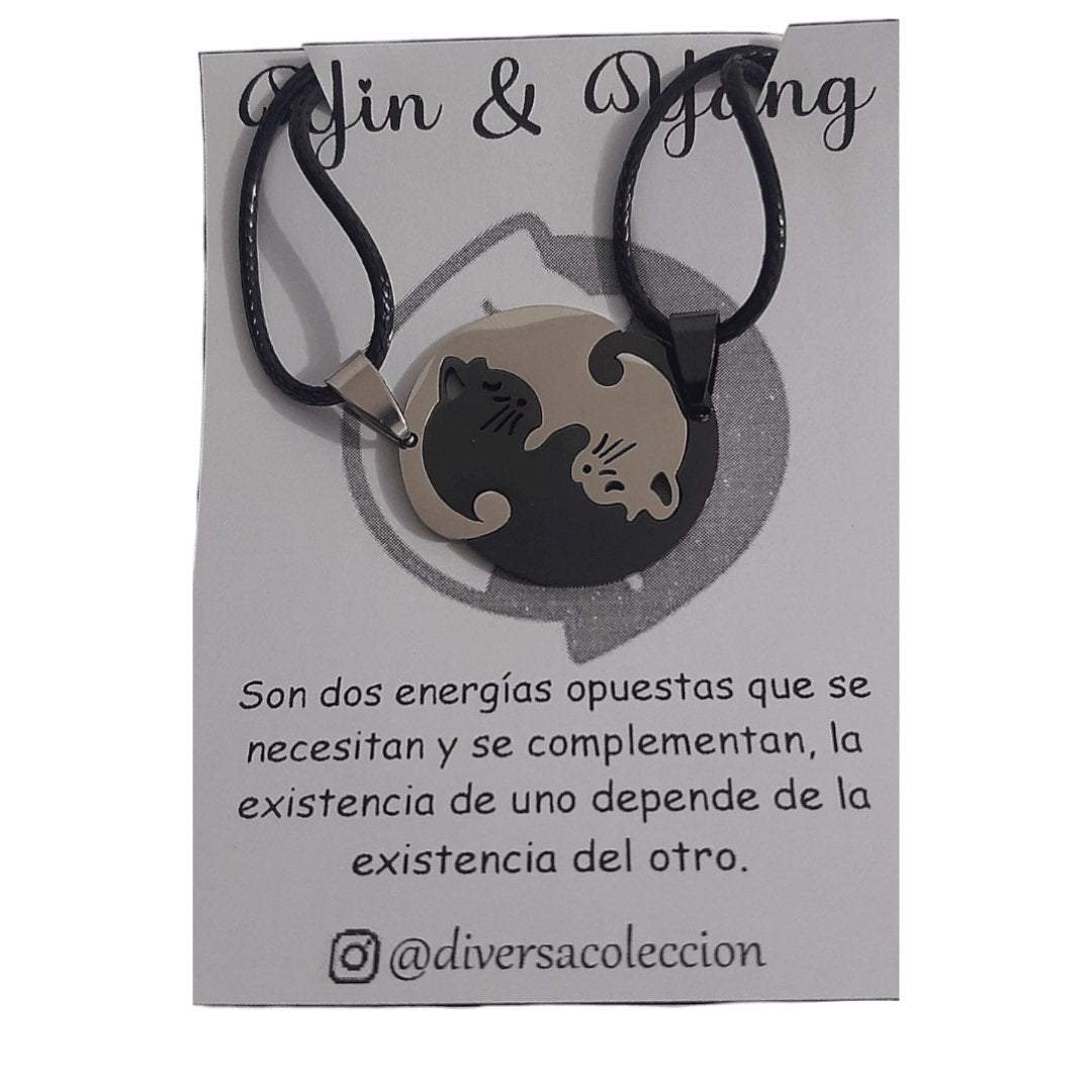 Collares Gatos Yin Yang - Diversa Colección