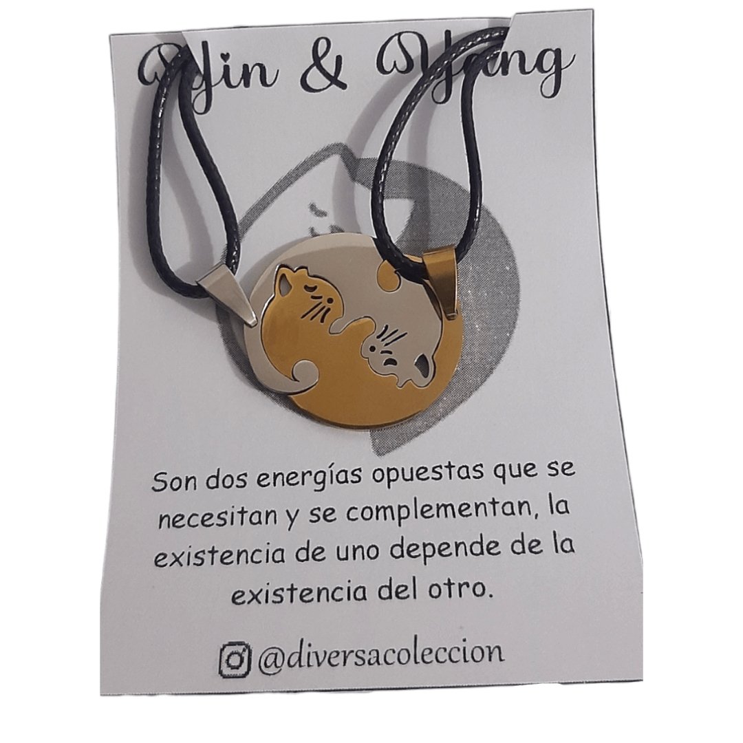 Collares Gatos Yin Yang - Diversa Colección