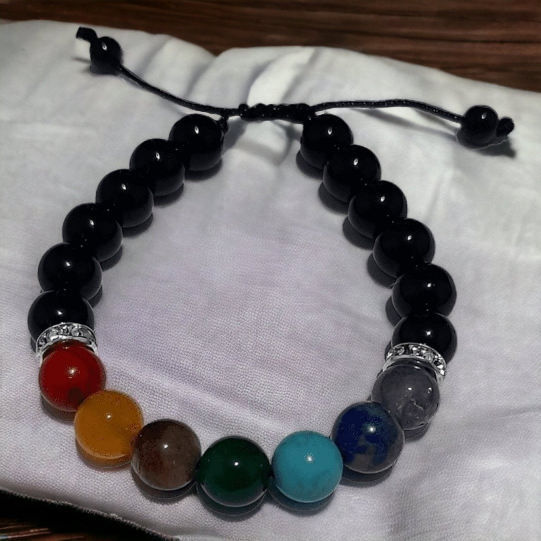 Pulsera 7 Chakras & Obsidiana - Diversa Colección
