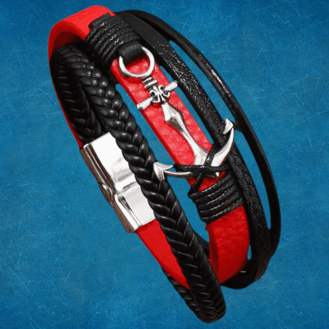 Pulsera Cuero King Ancla