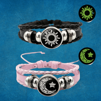 Pulsera sol y luna luminosas para compartir