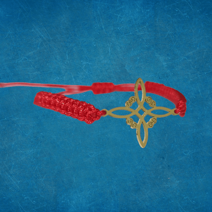 Pulsera Tejida Nudo De Bruja Dorado