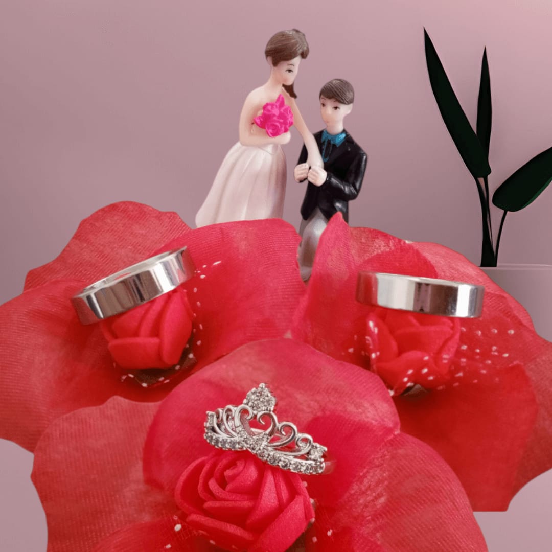 Set Anillos Corona De Amor