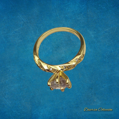 Anillo Brillo Dorado - Diversa Colección