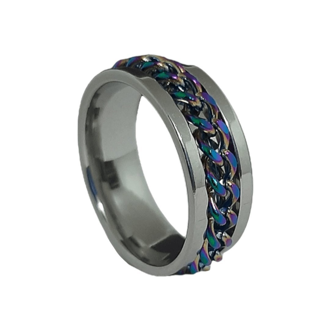Anillo Cadena Giratoria Iris - Diversa Colección