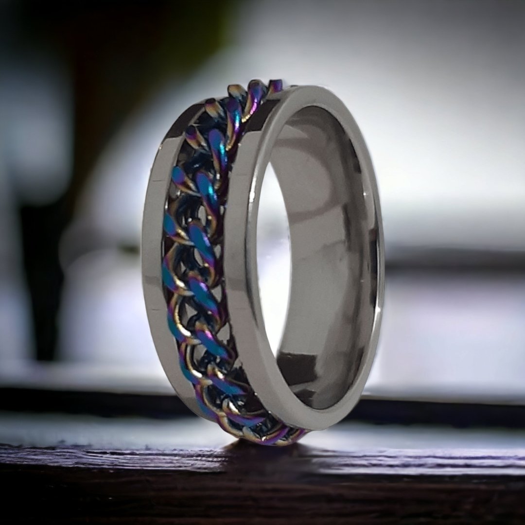 Anillo Cadena Giratoria Iris - Diversa Colección