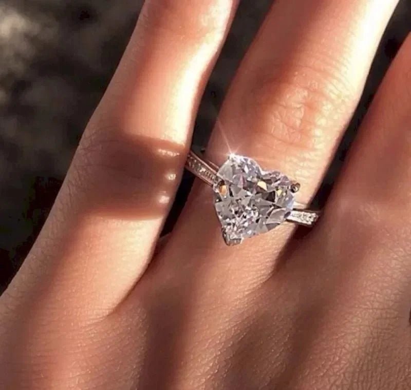 Anillo De Corazón Plata Laminada 925 - Diversa Colección