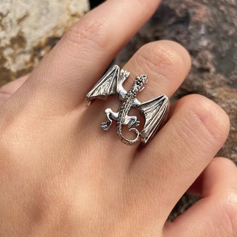 Anillo Dragón Plateado - Diversa Colección
