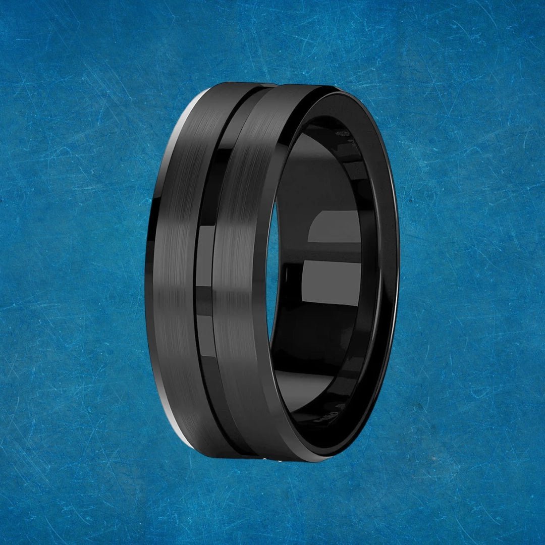 Anillo Línea Negro - Diversa Colección