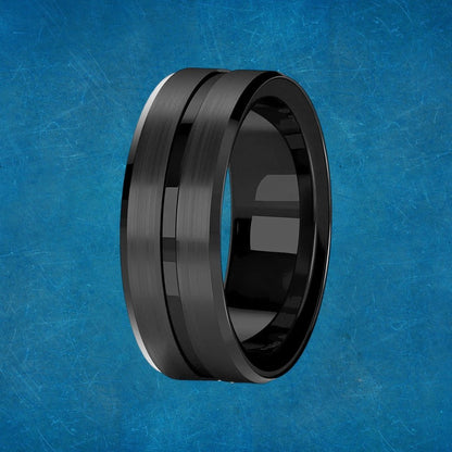 Anillo Línea Negro - Diversa Colección