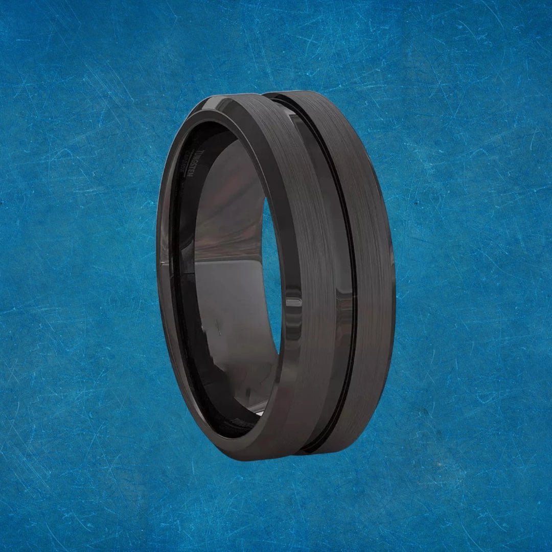 Anillo Línea Negro - Diversa Colección