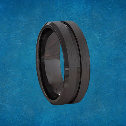 Anillo Línea Negro - Diversa Colección