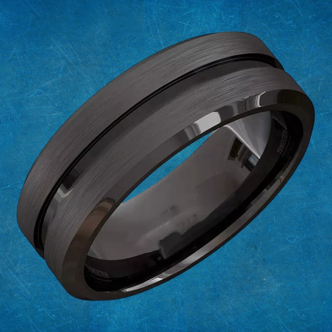 Anillo Línea Negro - Diversa Colección