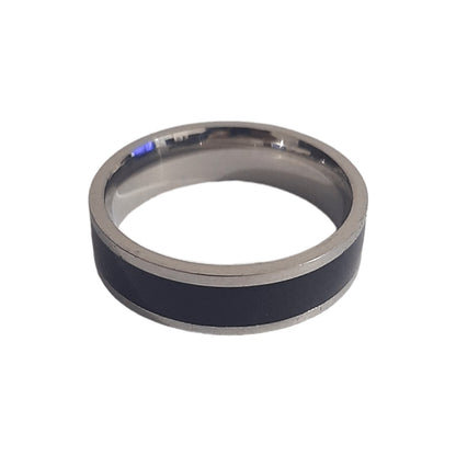 Anillo Línea Negro & Plata - Diversa Colección