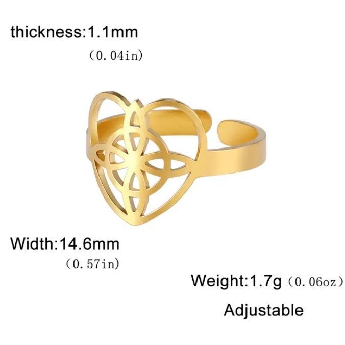 Anillo Nudo De Bruja Corazón - Diversa Colección