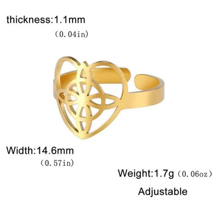 Anillo Nudo De Bruja Corazón - Diversa Colección