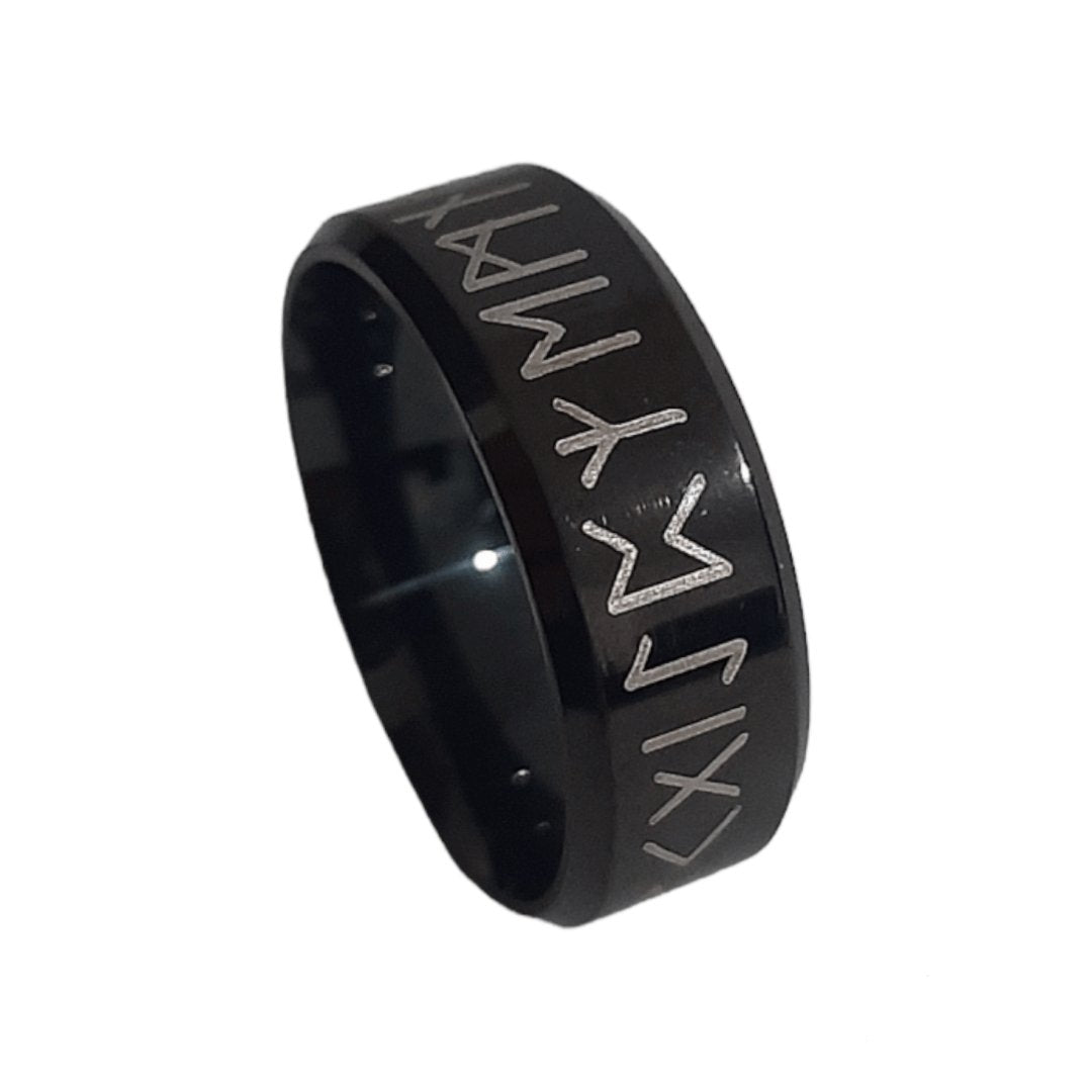Anillo Runas Negro - Diversa Colección