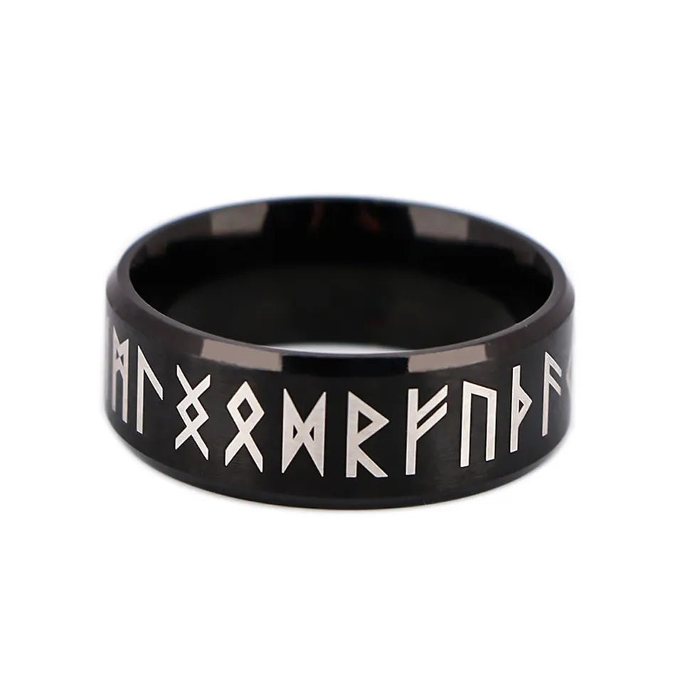 Anillo Runas Negro - Diversa Colección