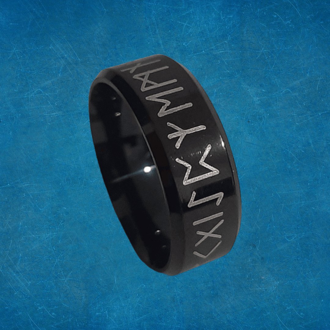 Anillo Runas Negro - Diversa Colección