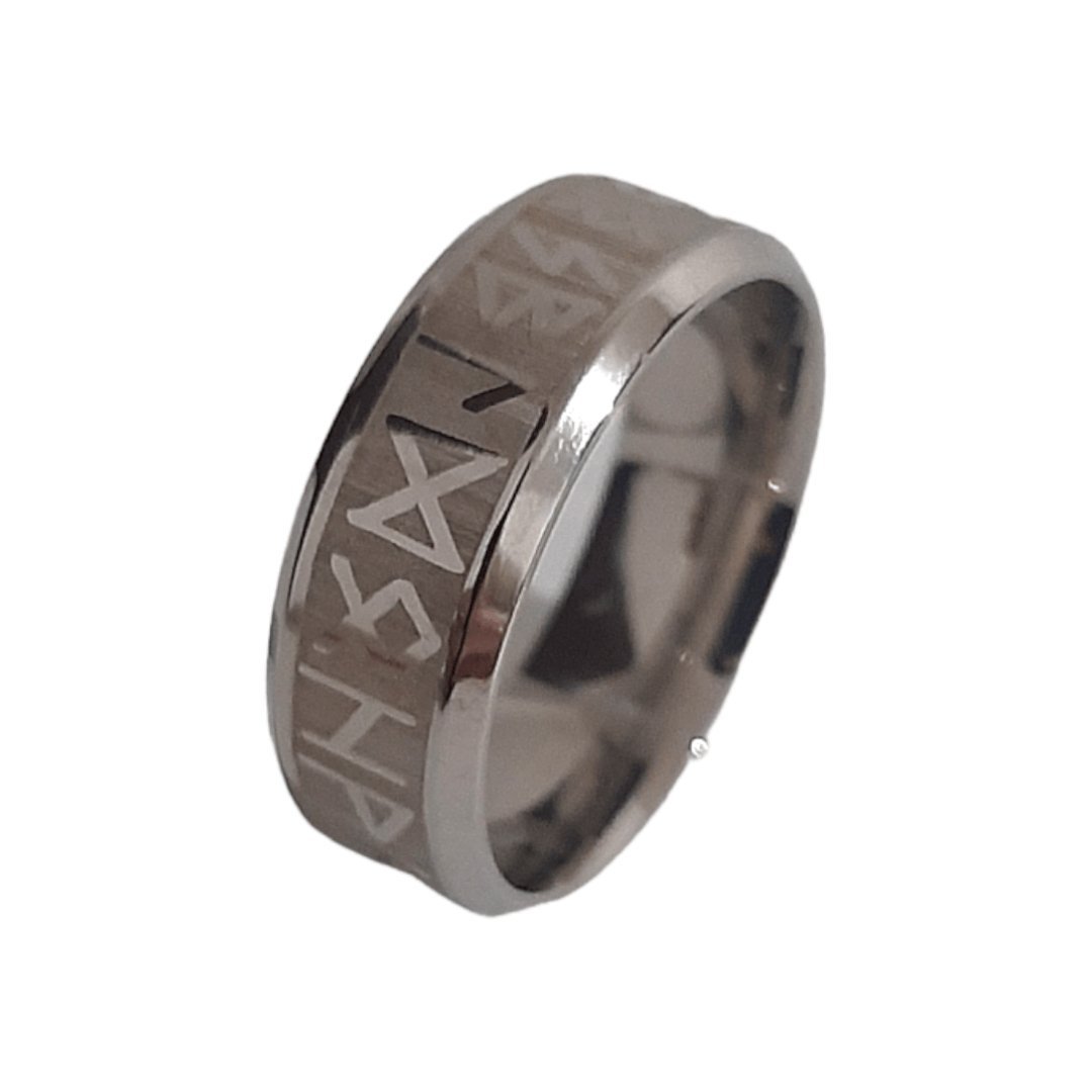 Anillo Runas Plateado - Diversa Colección