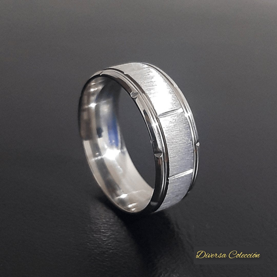 Anillo Tex Plateado - Diversa Colección