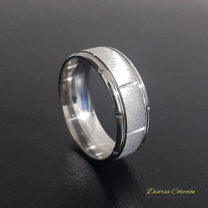 Anillo Tex Plateado - Diversa Colección