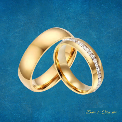 Anillos Brillo Dorado - Diversa Colección