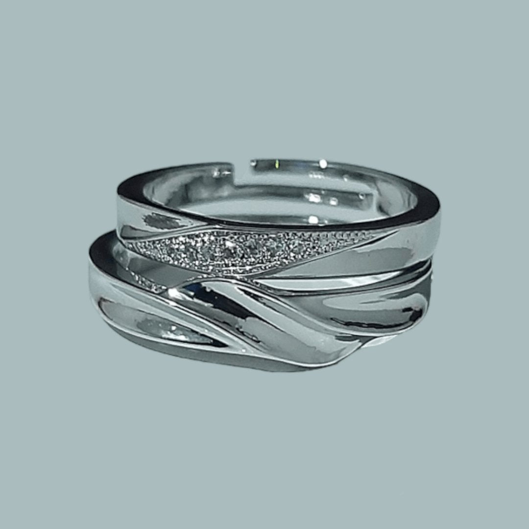 Anillos Ajustables Plata S925 Pareja - Diversa Coleccion