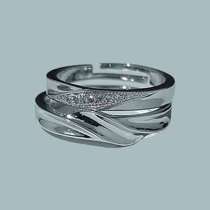 Anillos Ajustables Plata S925 Pareja - Diversa Coleccion