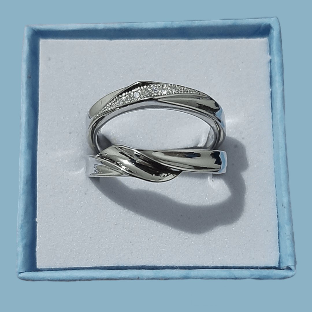 Anillos Ajustables Plata S925 Pareja - Diversa Coleccion