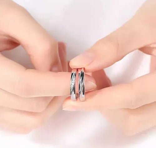 Anillos Ajustables Plata S925 Pareja - Diversa Coleccion