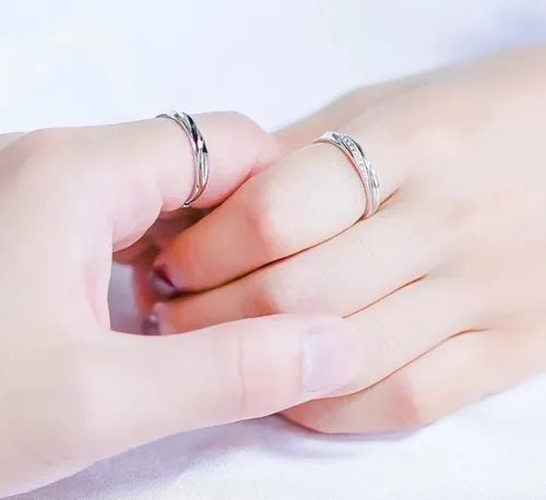 Anillos Ajustables Plata S925 Pareja - Diversa Coleccion