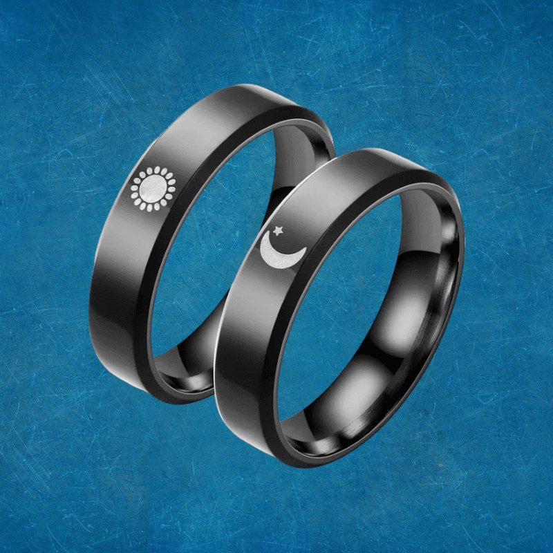 Anillos Sol & Luna Negros