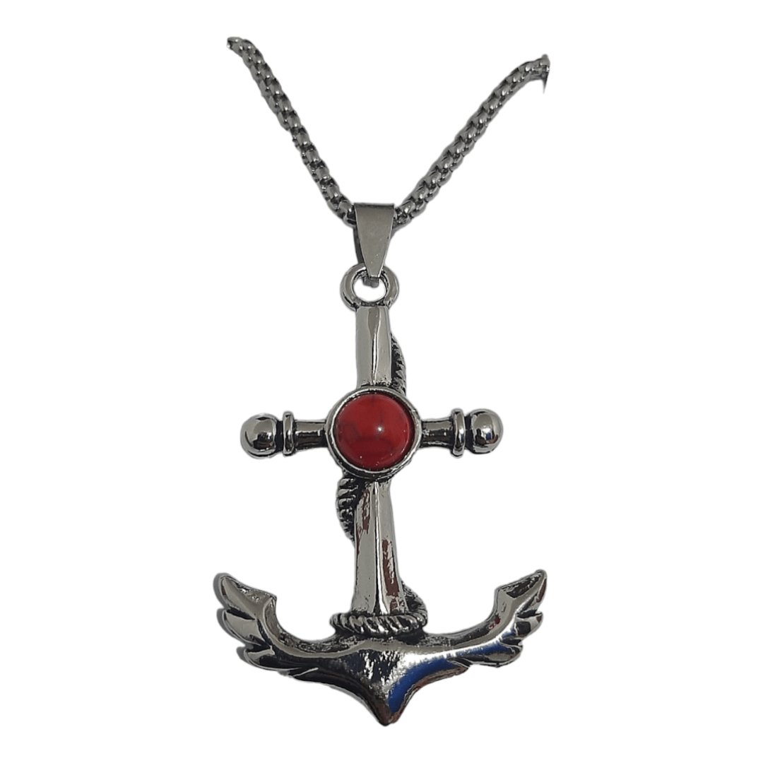 Collar Ancla Turquesa Acero