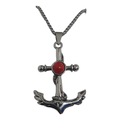 Collar Ancla Turquesa Acero