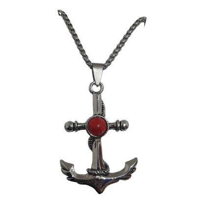 Collar Ancla Turquesa Acero