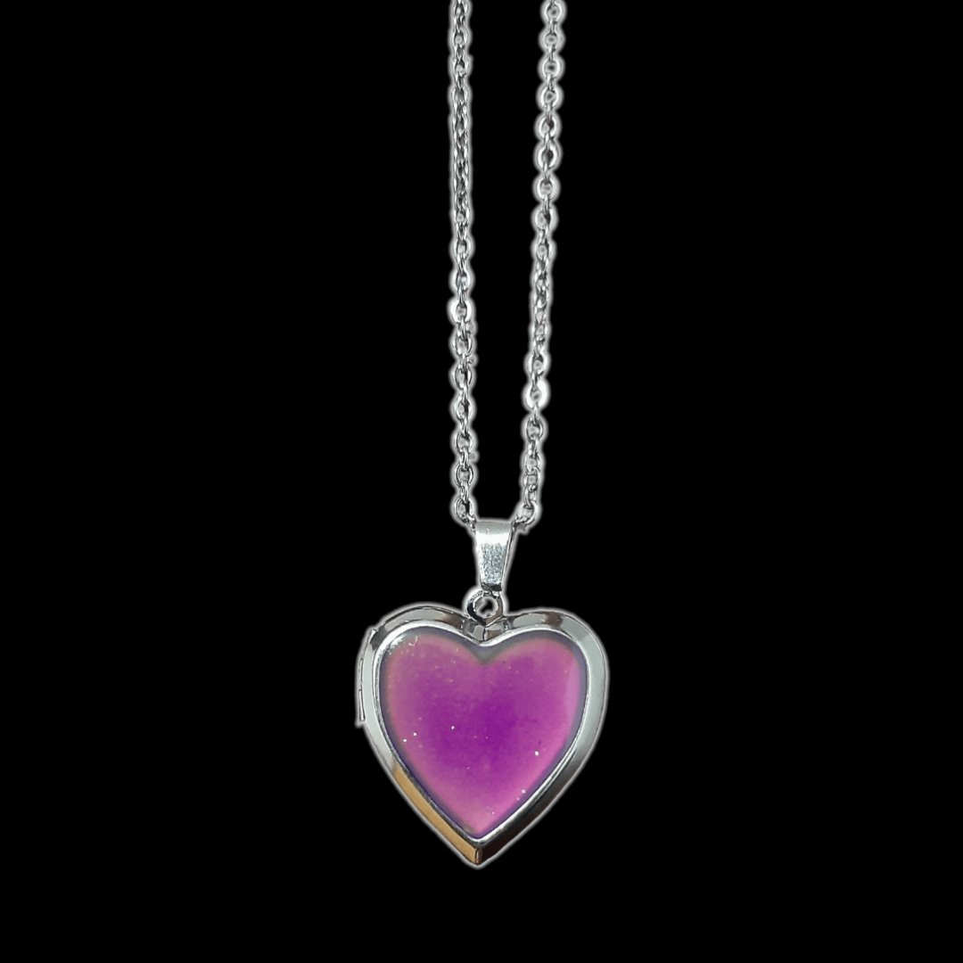 Collar Colgante Corazón Relicario Multicolor - Diversa Coleccion