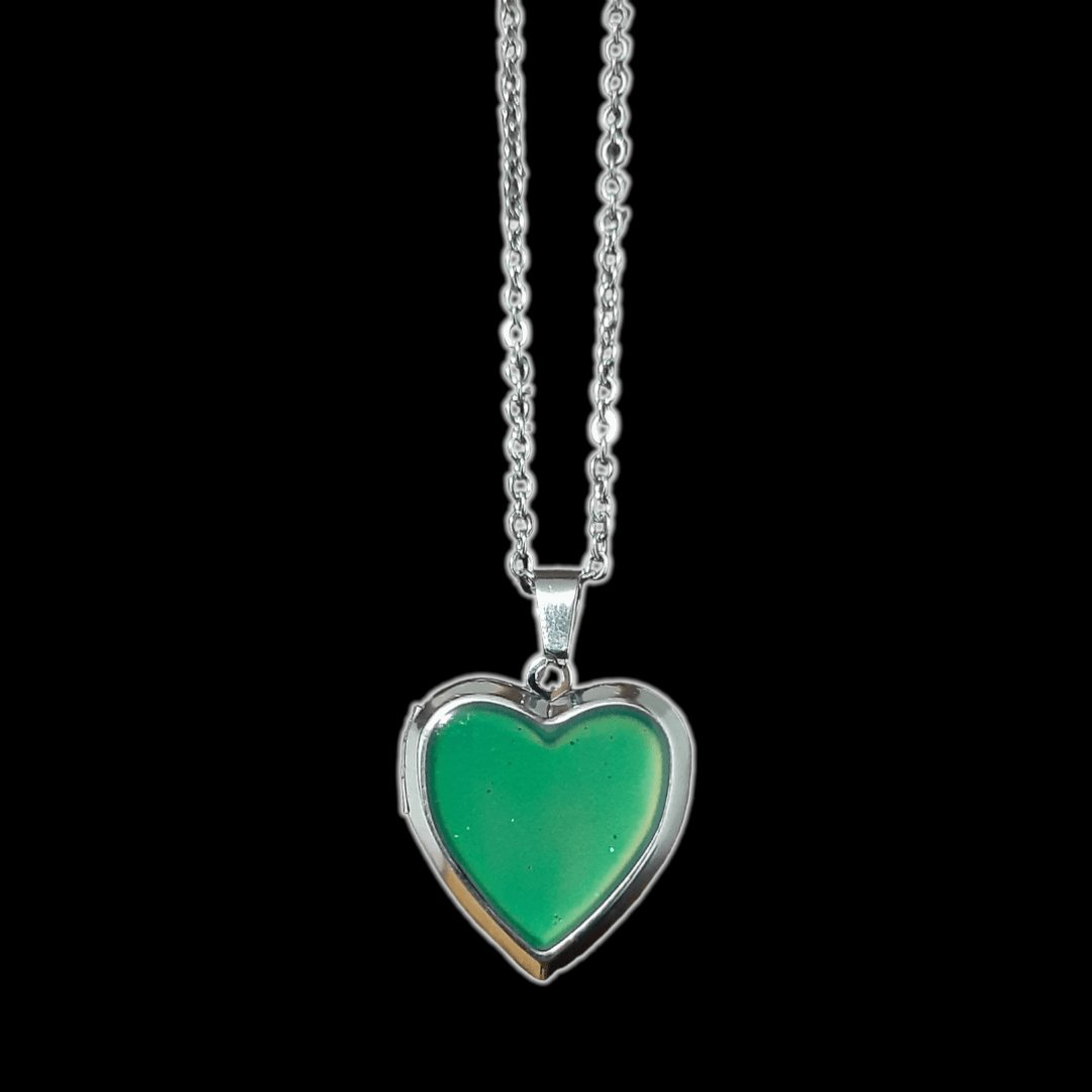 Collar Colgante Corazón Relicario Multicolor - Diversa Coleccion