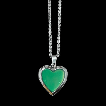 Collar Colgante Corazón Relicario Multicolor - Diversa Coleccion